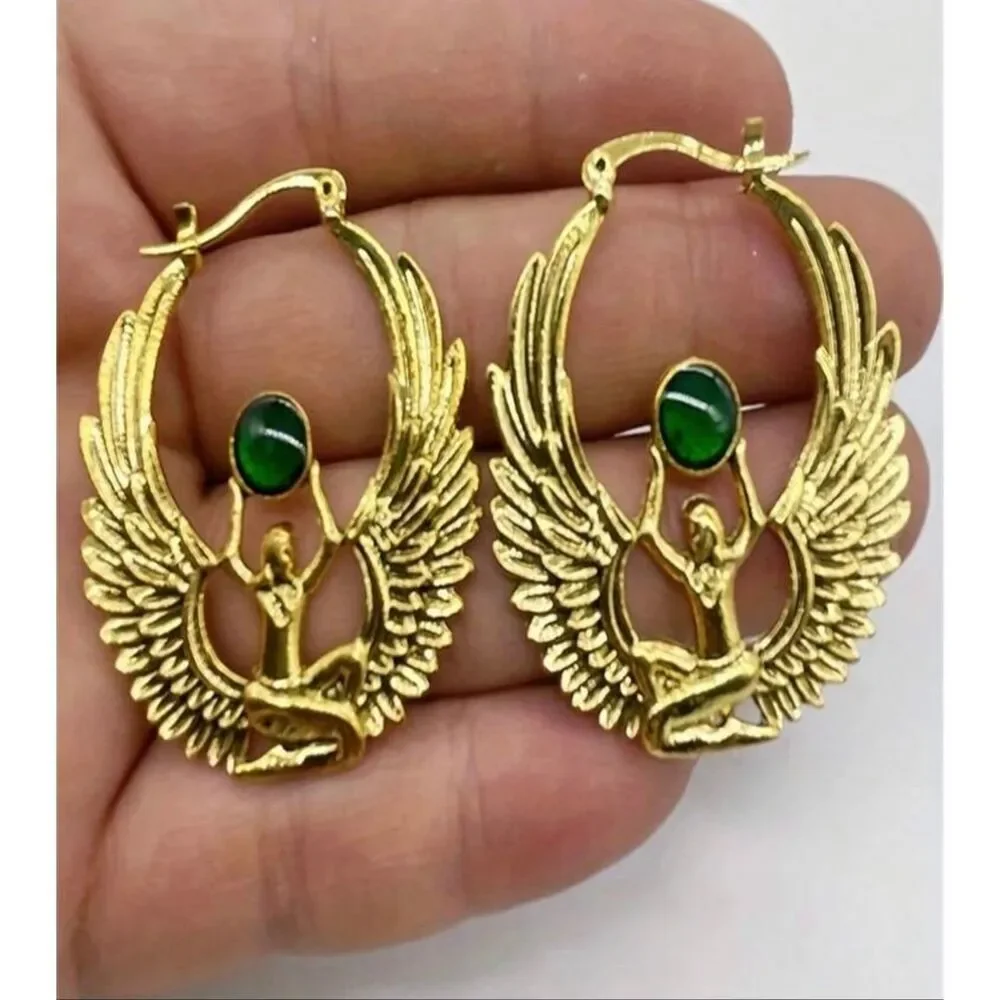 Egyptian Style Hoop Earrings